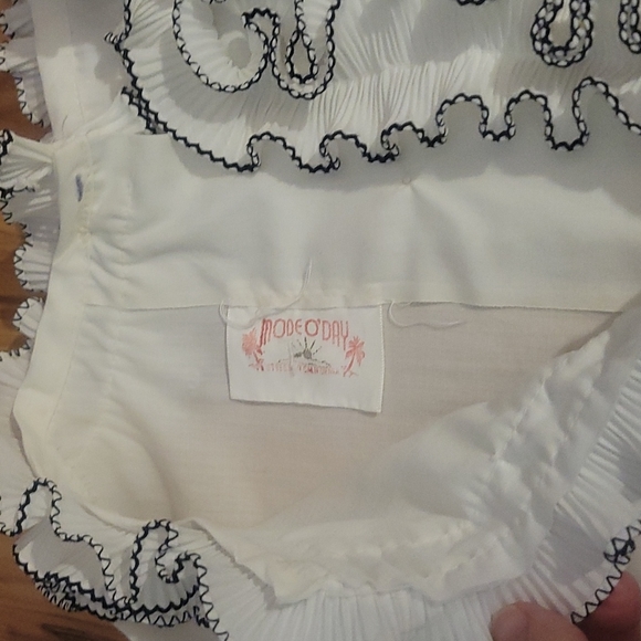 Vintage 60s Mode O Day White Blouse L - Picture 12 of 12